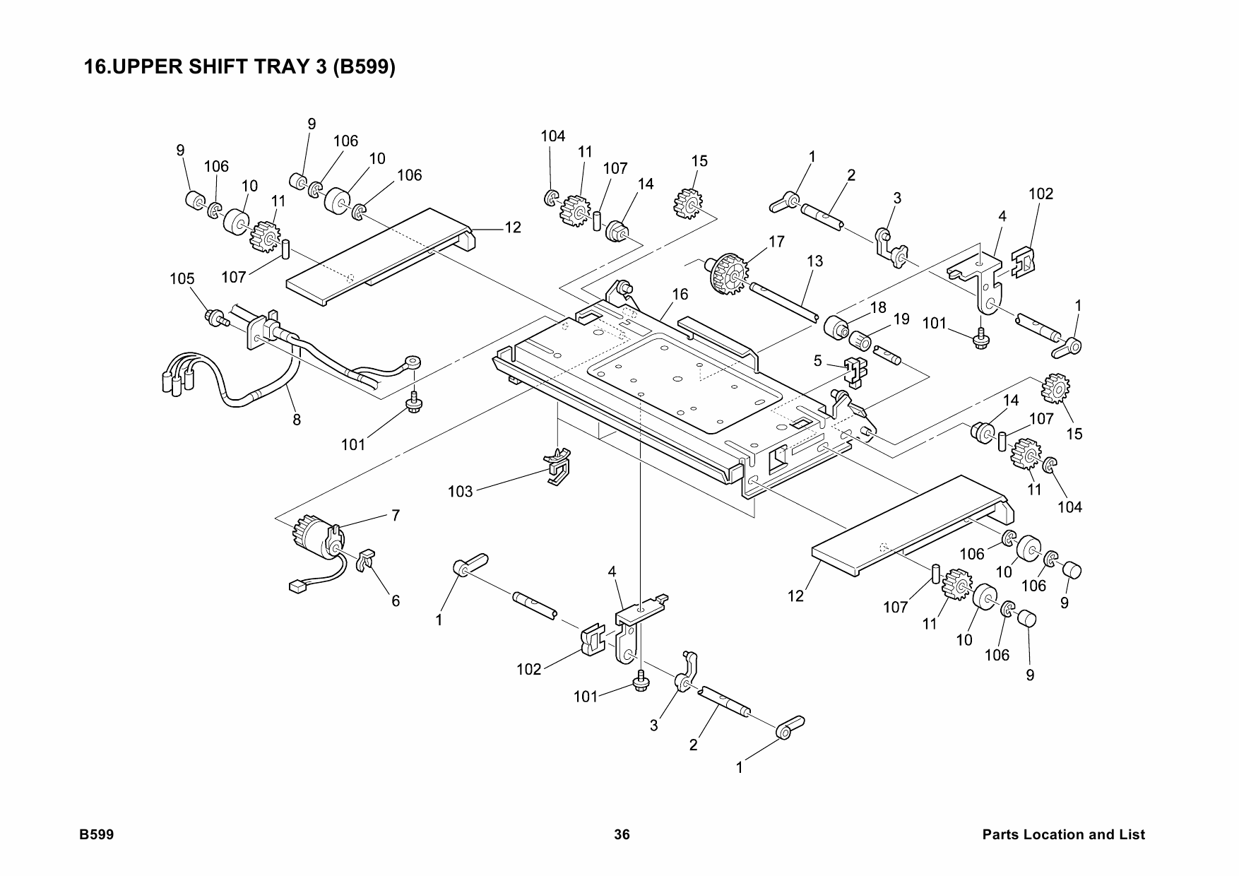 RICOH Options B599 2-TRAY-FINISHER-SR920-SR960 Parts Catalog PDF download-5